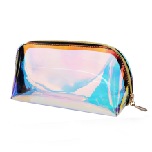 Portable travel waterproof laser color tpu iridescent cosmetic brush carrying bag